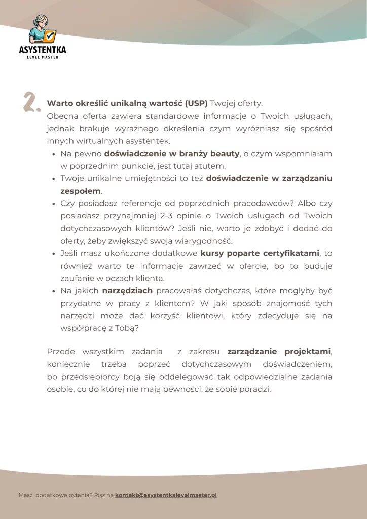 Analiza oferty cz. II